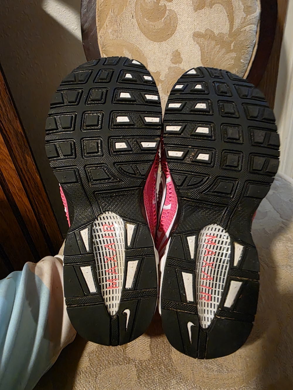 Nike Hot Pink and Black Women's Running Sneakers with White Swoosh - Picture 5 of 6
